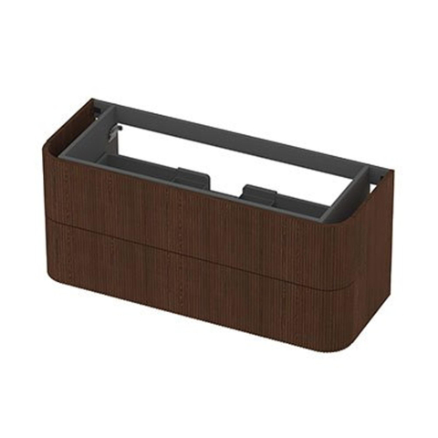 INK Concept R Wastafelonderkast - 120x45x52cm - 2 lades - opliggende grepen - gefreesd - afgeronde hoeken - MDF - shadow veneer SW1405439