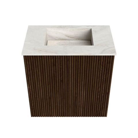 Mondiaz JOYA-DLUX Meuble de toilette 40cm - couleur Walnut - Vasque FAYE position Milieu Sans trou de robinet couleur Ostra. SW1422558