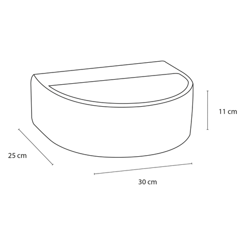 Differnz Demi lave-mains - 30x25x11cm - 1 trou de robinet - gris foncé SW705357