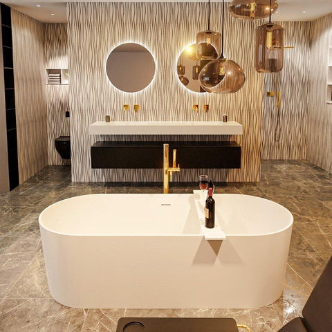 MONDIAZ NOBLE Baignoire autoportante - 180x75cm - talc SW491429