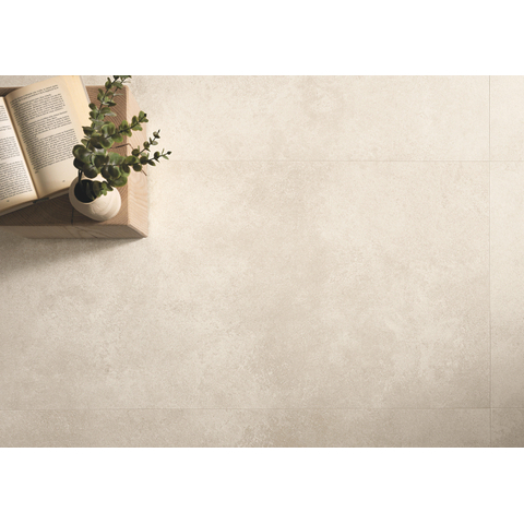 Terravito Elzino carreau mural et de sol - 120x120cm - rectifié - aspect pierre naturelle - blanc mat (blanc) SW1119968
