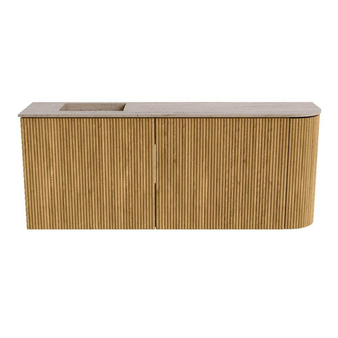 Mondiaz JOYA-DLUX 101.6cm meuble de salle de bains avec WC - arrondi droit couleur Chêne - Vasque FAYE position Gauche 1 trou de robinet couleur Saba SW1424217
