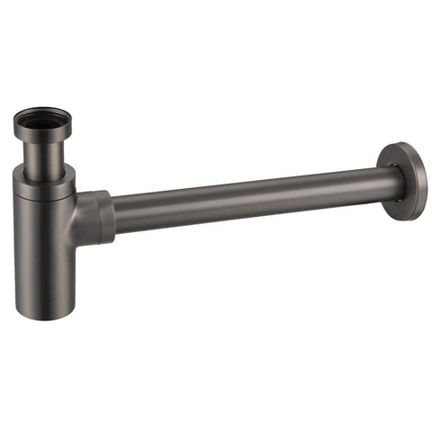 QeramiQ Fuente Fontein - 40x22x12cm - ribbel - halfrond - fonteinkraangat links - keramiek - fonteinkraan geborsteld gunmetal - verlaagd sifon - afvoerplug - linnen SW1583213