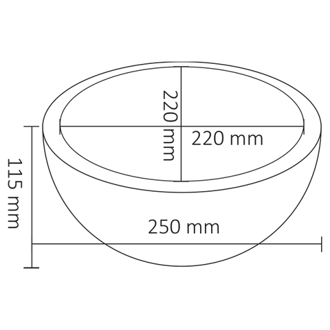 Differnz Ruz Waskom Keramiek diameter 25 x 11.5 cm mat wit SW705517
