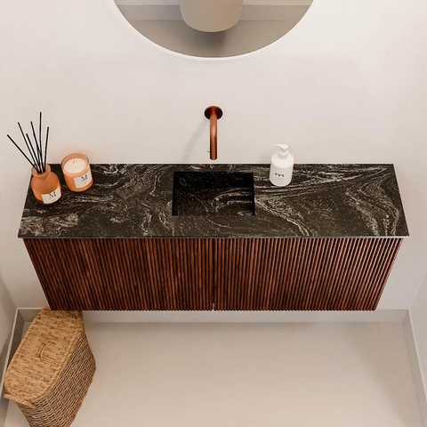 Mondiaz JOYA-DLUX 100cm toiletmeubel - kleur Ruby - Wastafel FAYE positie Midden Zonder kraangat kleur Lava. SW1423627