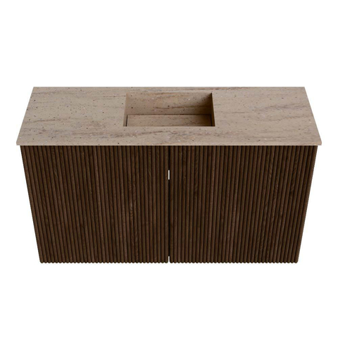 Mondiaz JOYA-DLUX 70cm toiletmeubel - kleur Walnut - Wastafel FAYE positie Midden Zonder kraangat kleur Saba. SW1424636