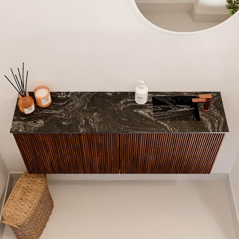 Mondiaz JOYA-DLUX 100cm toiletmeubel - kleur Ruby - Wastafel FAYE positie Rechts 1 kraangat kleur Lava. SW1423651