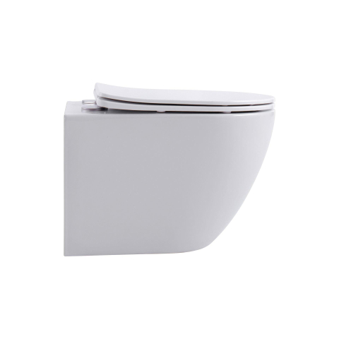 Aloni Pro hangtoilet – compact – spoelrandloos – diepte 49 cm – met softclose zitting – glans wit SW1446222