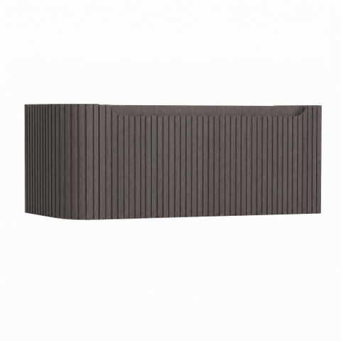 H&R Badmeubelen Juice Wastafelonderkast - 100x45x40cm - linkerhoek afgerond - 3D-front - 1 lade - geïntegreerde greep - wenge SW1259787