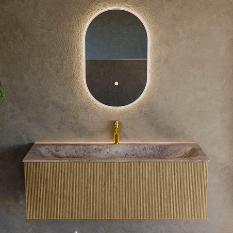 MONDIAZ KURVE-DLUX 120cm badmeubel kleur Dusk met 1 lade en 0 deuren. Wastafel BIG LARGE Midden 1 kraangat Oza. SW1433002