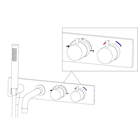 Wiesbaden Style Mitigeur thermostatique de baignoire encastré mural chrome SW295961