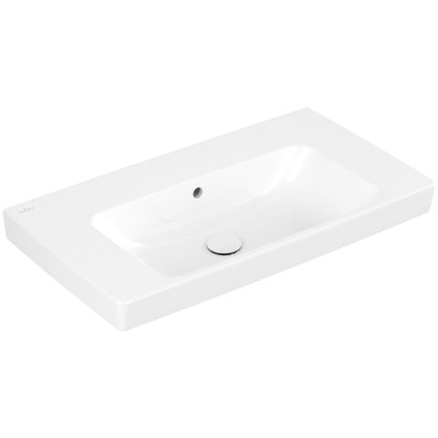 Villeroy & Boch Architectura wastafel - 80x44.5cm - zonder kraangat - met overloop - White Alpine (glans wit) SW1162357