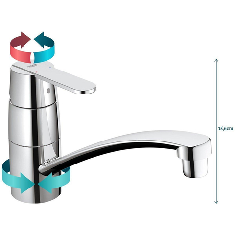 Grohe Get Keukenkraan - laag - chroom 4339252