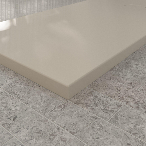 Villeroy & Boch Ecora douchebak - 180x80x4.5cm - afvoer korte zijde - almond (beige) SW1558969