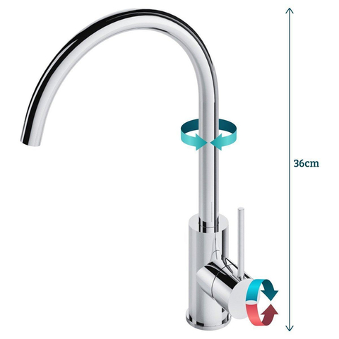Hotbath Cobber Opbouw keukenmengkraan - met draaibare U-uitloop - verweerd messing verouderd goud SW73763