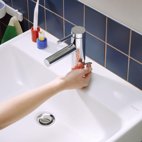 Hansgrohe Zesis S wastafelkraan - model 100 - coolstart - met trekwaste - chroom SW1567402
