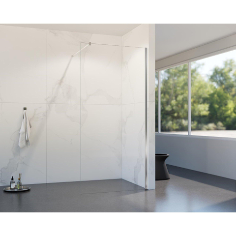 FugaFlow Eccelente Vetro Douche à l'italienne - 100x200cm - verre clair - Chrome SW1124272
