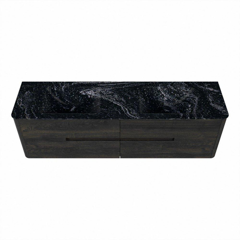 Mondiaz CIRO-DLUX Ensemble de meubles de salle de bains - 170x45x50cm - Plan vasque solid surface Lava - 2 vasques double - sans trous de robinet - 4 tiroirs - Shadow SW1532499