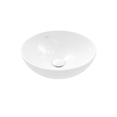 Villeroy & Boch Loop & Friends opzetwastafel - 38x38cm - zonder kraangat - met overloop CeramicPlus - White Alpine (glans wit) SW644143