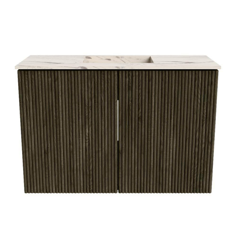 Mondiaz JOYA-DLUX 60cm meuble de salle de bains - couleur Shadow - Vasque FAYE position Milieu Sans trou de robinet couleur Nata. SW1424941