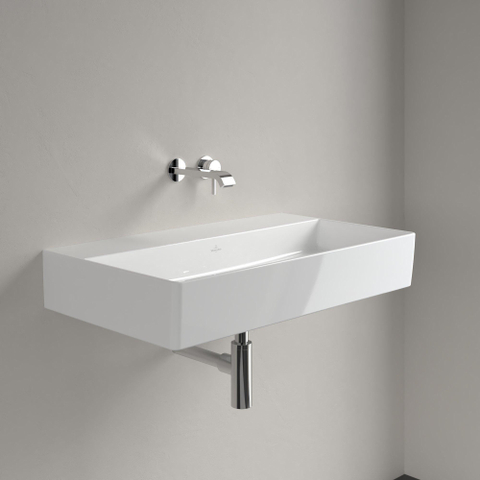 Villeroy & Boch memento 2.0 wastafel onderzijde - geslepen - 80x47cm - zonder overloop - zonder kraangat CeramicPlus - White Alpine (glans wit) SW336027