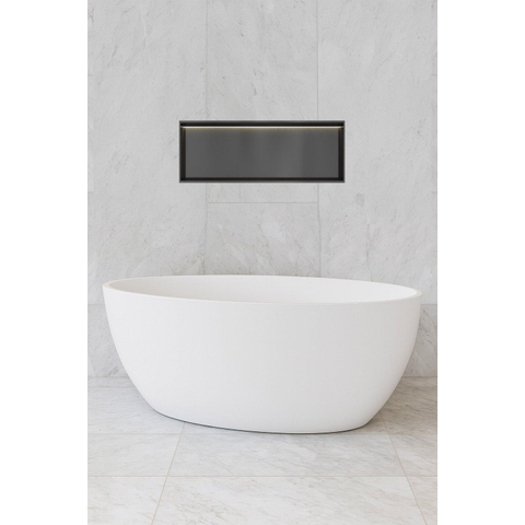Hotbath &MORE Inbouwbox of inbouwnis - 30x80x10 - met LED - IP44 - PVD - geborsteld zwart SW1246621
