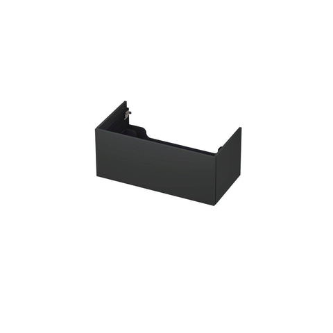 INK Wastafelonderkast - 90x45x37.6cm - 1 lade - push to open - met recht opdekfront - MDF lak - Antraciet mat SW439438