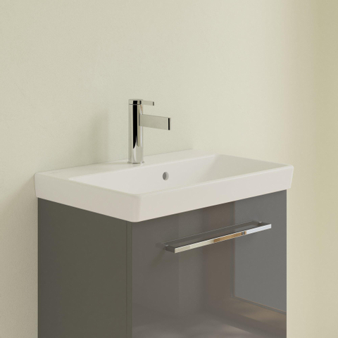 Villeroy & Boch Avento wastafel - compact - 55x37cm - met overloop CeramicPlus - Stone White (mat wit) SW448523