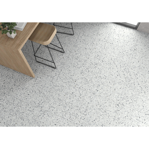 Terravito Belmiro wand- en vloertegel - 59.5x59.5cm - 9.5mm - Vierkant - gerectificeerd - Terrazzo - mat wit - Confetti cold SW1595613