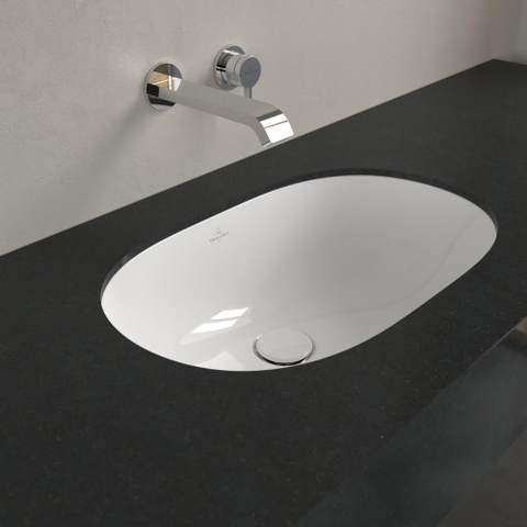 Villeroy & Boch O.novo onderbouwwastafel - 53x32cm - met overloop - zonder kraangatbank CeramicPlus - White Alpine (glans wit) 0124157