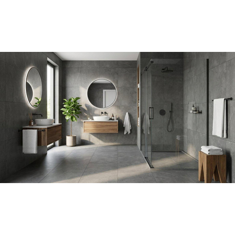 ÉCHANTILLON Terravito Arluna carrelage murale et de sol - 60x60cm - rectifié - effet béton - Titanio mat (anthracite) SW1130735