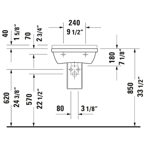 Duravit Starck 3 Wastafel - 50x36cm - wit 0312452