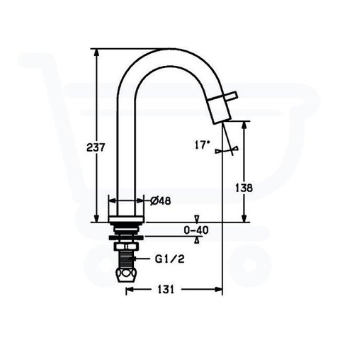 Hansa Hansanova Style robinet de toilettes 131mm avec bec fixe chromé 0395660