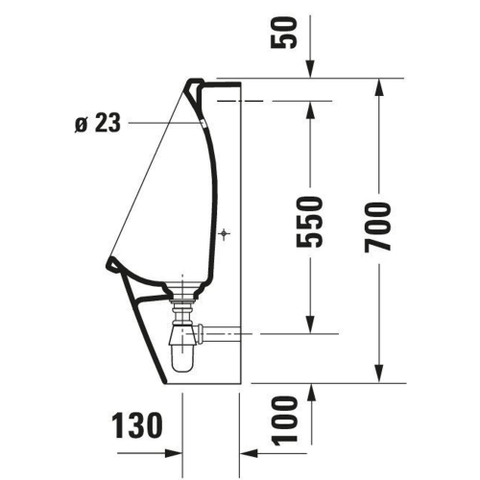 Duravit Starck 3 Urinoir - met sproeikop - met achterinlaat - met sifon - met bevestiging - wit 0290484