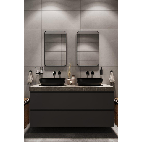 HCK Mirror Deco Round Corner Black 50x80cm 3cm 3pp OUTLETSTORE STORE44893