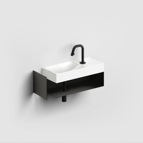 Clou Vale keramiek fontein 45x19x7cm kraangat rechts wit mat SW451457