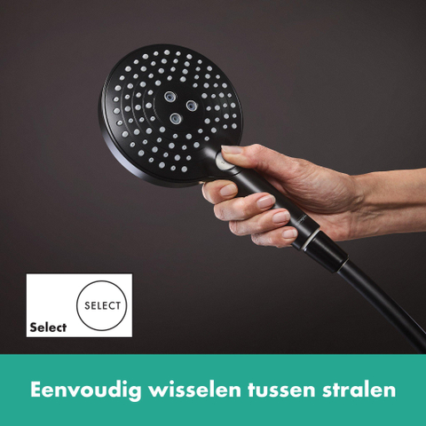 Hansgrohe Raindance Select S handdouche - 12cm - powderrain - mat zwart SW541536