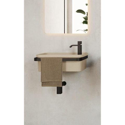 QeramiQ Élan Lavabo - 45x27cm - céramique - beige mat SW1467757