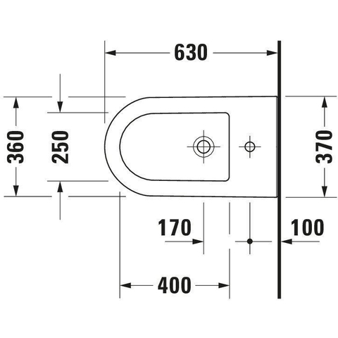 Duravit Darling New Staand bidet - inclusief bevestiging - 63x36cm - glans wit SW54072