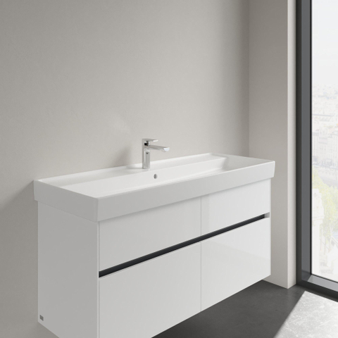 Villeroy & Boch Collaro meubelwastafel - 120x47cm - met overloop - 1 kraangat CeramicPlus - Stone White (mat wit) SW358339