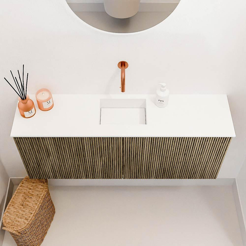 Mondiaz JOYA 100cm meuble de toilette - couleur Dusk - Vasque FAYE position Milieu Sans trou de robinet couleur Talc. SW1421581