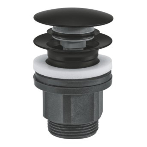 Grohe Waste Set - diameter 63mm - push open - matte black (mat zwart) SW1077334