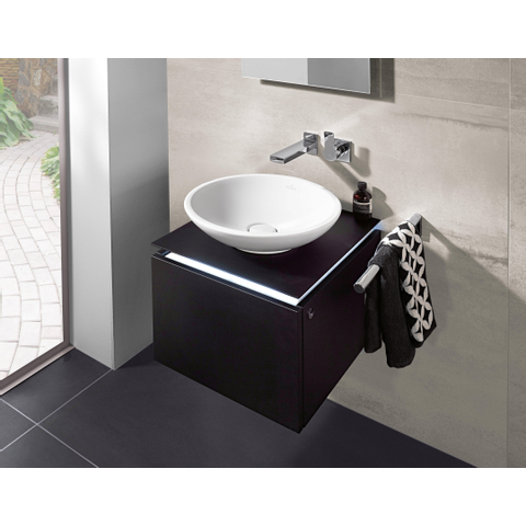 Villeroy & Boch Loop en Friends opzetwastafel met plug met keramische afdekking O43cm met overloop wit 1020117