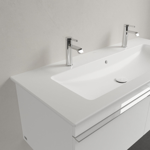 Villeroy & Boch venticello meubelwastafel - met 2 kraangaten - 120x50cm - met overloop CeramicPlus - Stone White (mat wit) SW209622