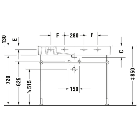 Duravit Vero Meubelwastafel - met kraangat - met overloop - 85x49cm - met wondergliss - wit 0291350