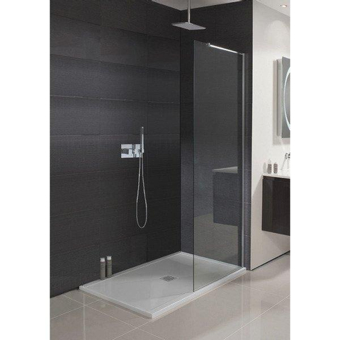 Crosswater Design New paroi latérale avec profil mural 90x195cm profil argenté verre clair SW276812