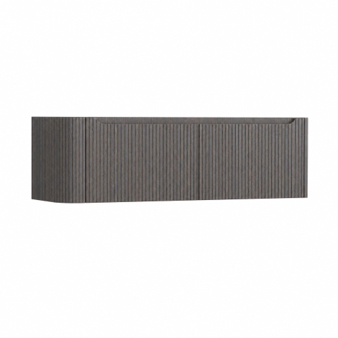 H&R Badmeubelen Juice Wastafelonderkast - 140x45x40cm - linkerhoek afgerond - 3D-front - 2 lades - geïntegreerde greep - wenge SW1260201