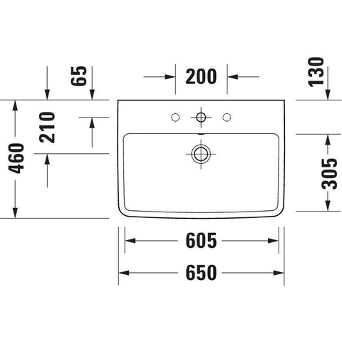Duravit No.1 lavabo 65x46xx17.3cm Blanc brillant SW723722