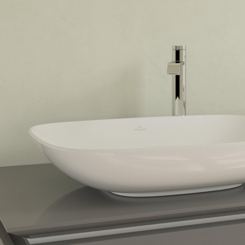 Villeroy & Boch Loop & Friends opzetwastafel - 62x42cm - zonder kraangat - zonder overloop CeramicPlus - White Alpine (glans wit) SW644144