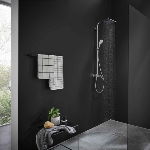Hansgrohe Crometta e 240 - 1jet - showerpipe - met douchekraan - hoogglans chroom SW73208